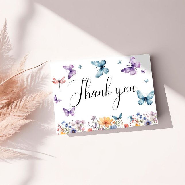 Boho Wildflower  Bridal Shower Thank You Card (Creator Uploaded)