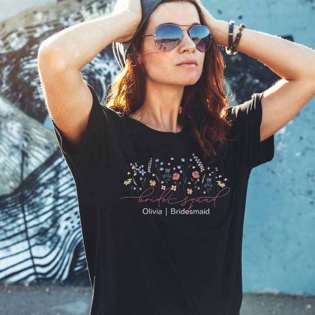 Boho Wildflower Bride Squad T-Shirt (Creator Uploaded)