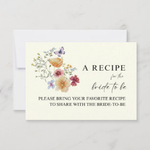 Boho Wildflower "Bride to Be" Recipe Request Card