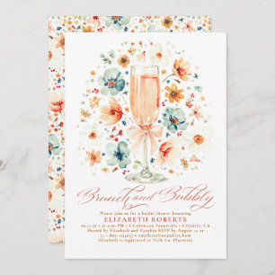 Boho Wildflower Brunch and Bubbly Bridal Shower Invitation