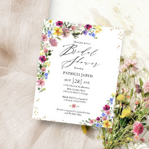 Boho Wildflower Budget Bridal Shower Invitation Flyer