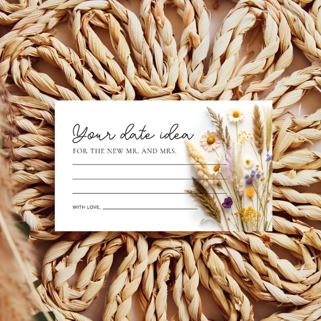 Boho Wildflower Date Night Ideas Enclosure Card (Creator Uploaded)
