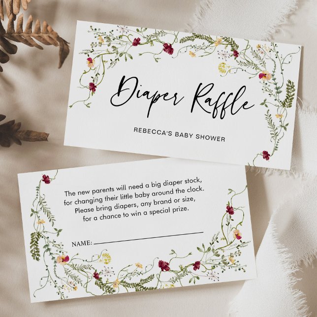 Boho Wildflower Diaper Raffle Enclosure Card (Creator Uploaded)