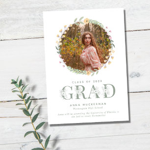 Boho Wildflower Digital Graduation Announcement