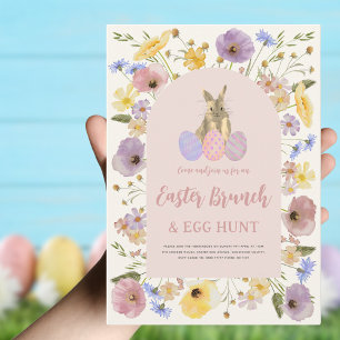 Boho Wildflower Easter Brunch and Egg Hunt  Invitation
