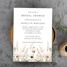 Boho Wildflower Elegant Bridal Shower Invitation