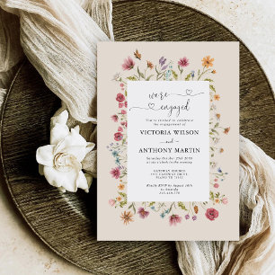 Boho Wildflower Engagement Party Invitation