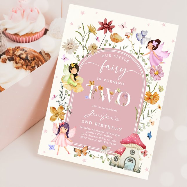 Boho Wildflower Fairy 2nd Birthday Party  Invitation (Creator Uploaded)