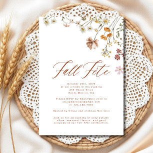 Boho Wildflower Fall Fete Celebration Invitation