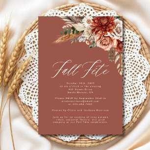 Boho Wildflower Fall Fete Celebration Invitation