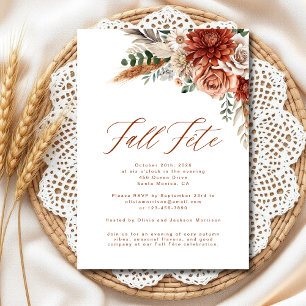 Boho Wildflower Fall Fete Celebration Invitation