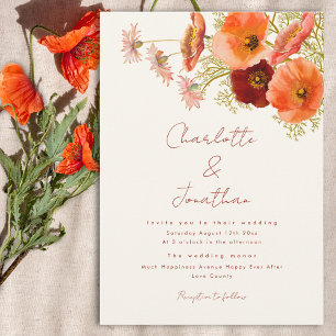 Boho Wildflower Fall Wedding Invitation