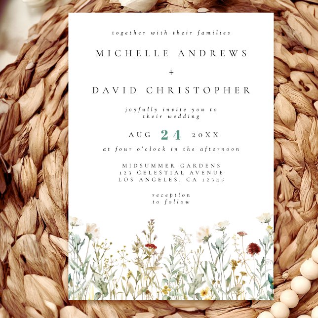 Boho Wildflower Field Wedding Invitation (Creator Uploaded)