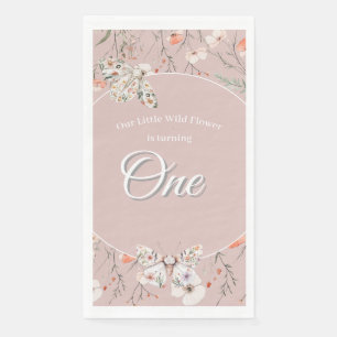 Boho Wildflower Floral Baby Birthday Napkin