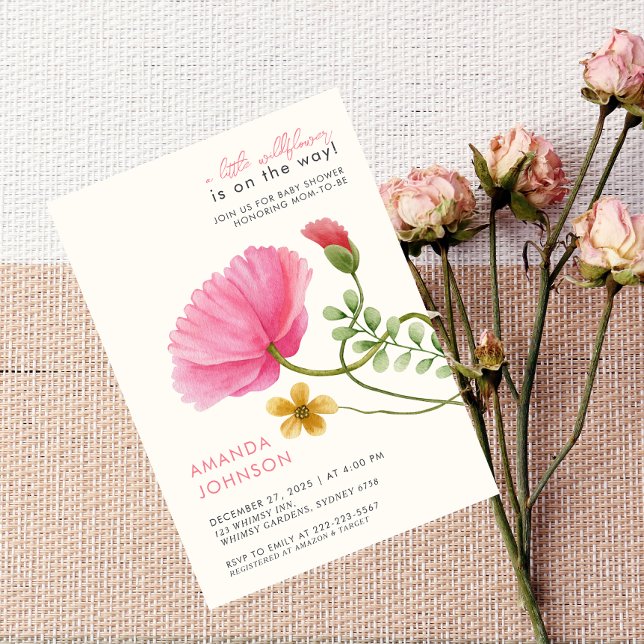 Boho Wildflower Floral Baby Shower Invitation (Creator Uploaded)