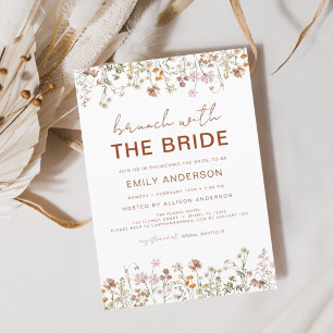 Boho Wildflower Floral Bridal Shower Brunch Invitation