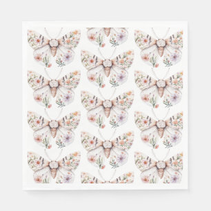 Boho Wildflower Floral Butterfly Napkin
