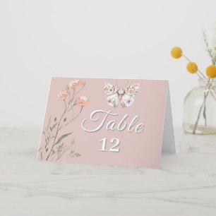 Boho Wildflower Floral Butterfly Thank You Card