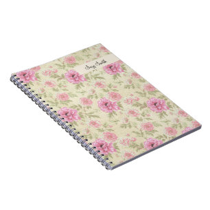 Boho Wildflower Floral Pattern Roses Country  Notebook