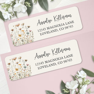 Boho Wildflower Floral Return Address Label
