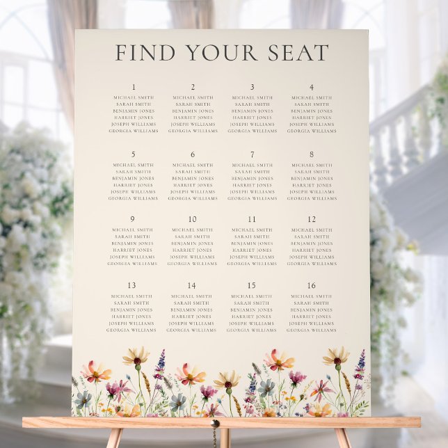 Boho Wildflower Floral Wedding Seating Chart (Creator Uploaded)