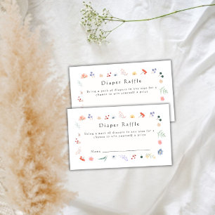 Boho Wildflower Frame Diaper Raffle Baby Shower Enclosure Card