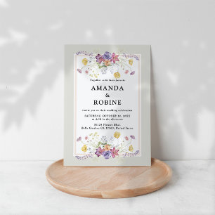 Boho Wildflower Garden Wedding Invitation