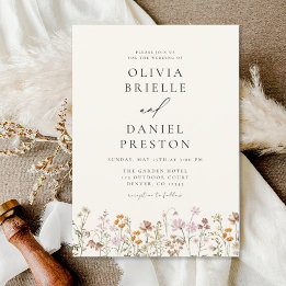 Boho Wildflower Garden Wedding Invitation