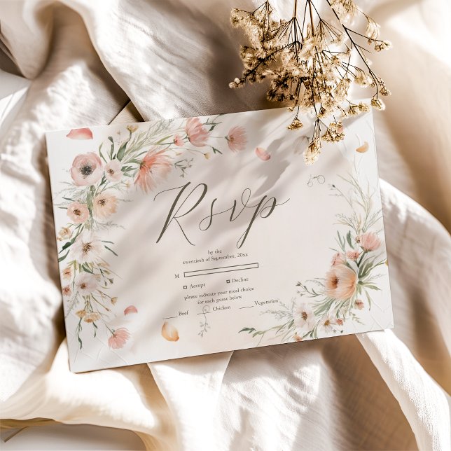 Boho Wildflower Garden Wedding RSVP Card (Creator Uploaded)