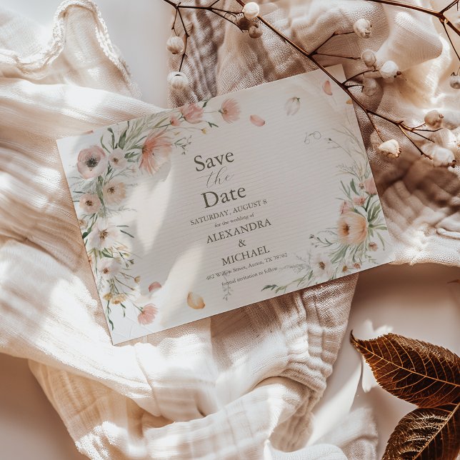 Boho Wildflower Garden Wedding Save The Date (Creator Uploaded)