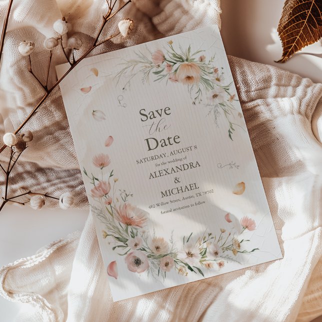 Boho Wildflower Garden Wedding Save The Date (Creator Uploaded)