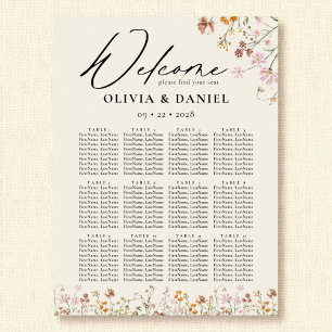 Boho Wildflower Garden Wedding Seating Chart