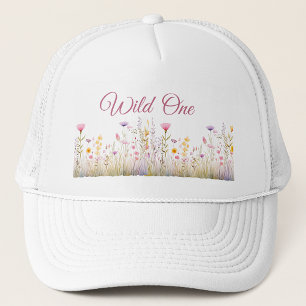 Boho Wildflower Garden Wild One Floral Trucker Hat