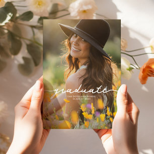 Boho Wildflower Girl Graduation Announcement