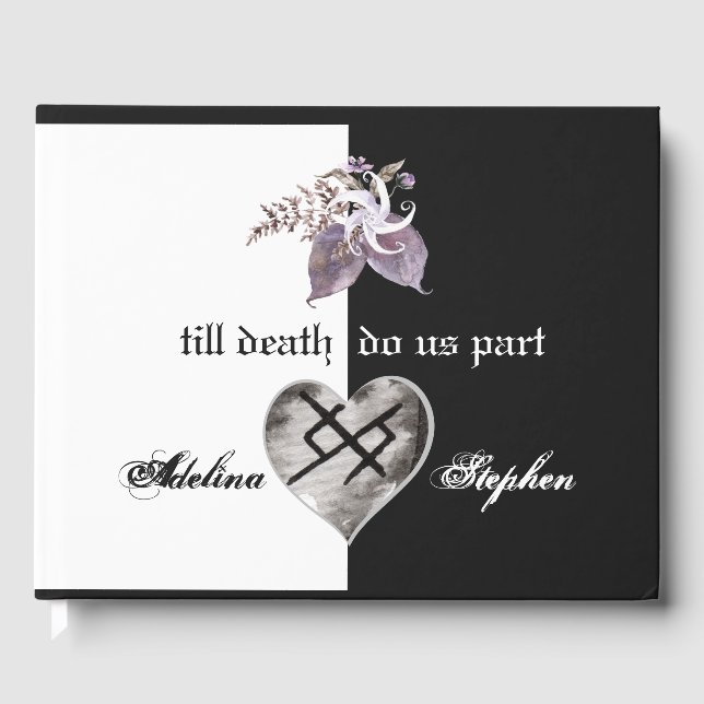 Boho Wildflower Gothic Viking Eternal Love Wedding Guest Book (Front)