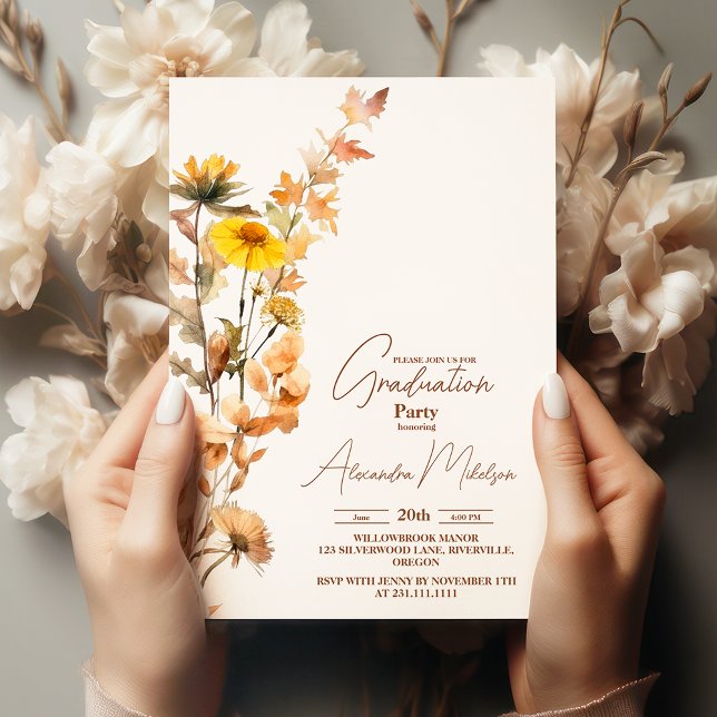Boho Wildflower Graduation Invitation (Creator Uploaded)