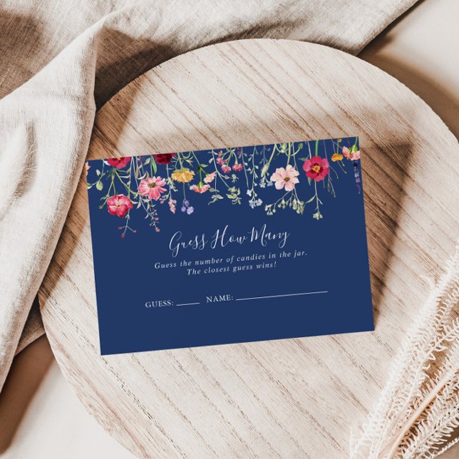 Boho Wildflower Guess How Many Game Card (Creator Uploaded)