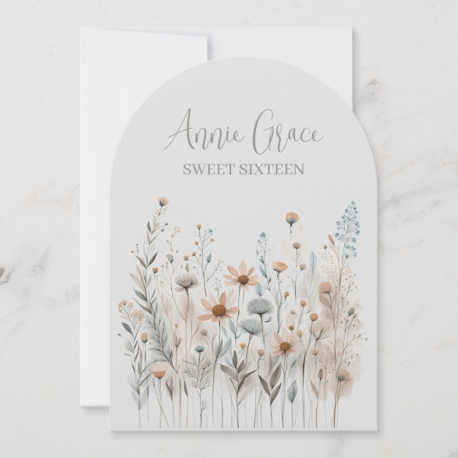 Boho Wildflower Invitation (Front)
