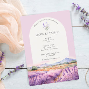 Boho Wildflower Lavender Purple Violet Floral Invitation