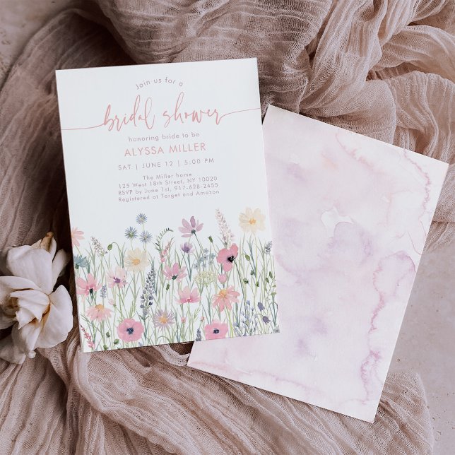 Boho Wildflower Meadow Bridal Shower Invitation (Creator Uploaded)