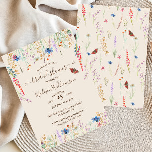Boho Wildflower Meadow & Butterfly Invitation
