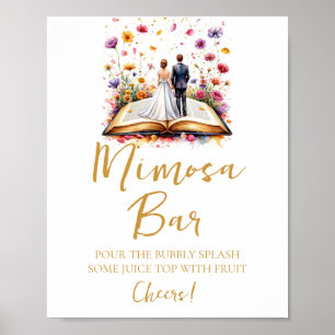Boho Wildflower Mimosa Bar Sign