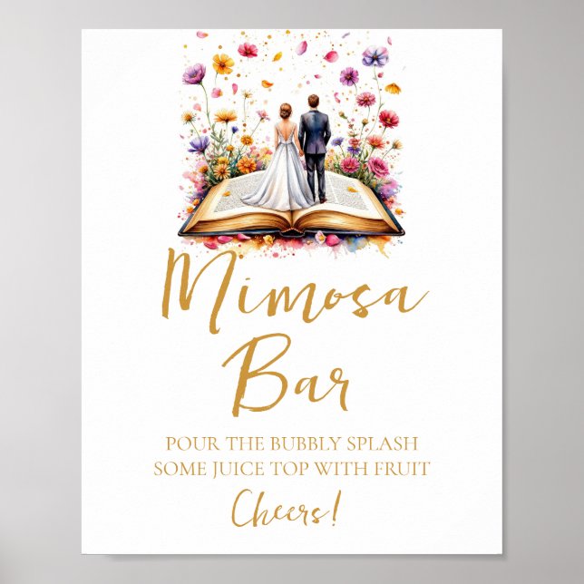 Boho Wildflower Mimosa Bar Sign (Front)