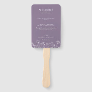 Boho Wildflower Modern Watercolor Wedding Hand Fan