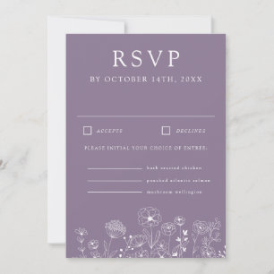 Boho Wildflower Modern Watercolor Wedding Invitation