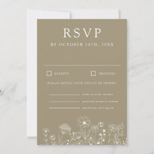 Boho Wildflower Modern Watercolor Wedding Invitation