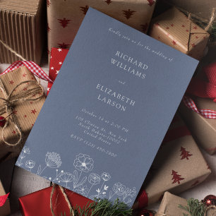 Boho Wildflower Modern Watercolor Wedding Invitation