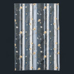 Boho Wildflower Navy Striped Modern Home Decor  Tea Towel<br><div class="desc">Boho Wildflower Navy Striped Modern Home Decor kitchen towel . Refresh your cooking space with this modern boho botanical kitchen towel. The artistic design features delicate mustard yellow wildflowers and leafy foliage layered beautifully over classic navy blue, dusty blue, and white vertical stripes. This stylish patterned dish towel makes a...</div>