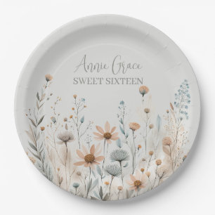 Boho Wildflower Paper Plate
