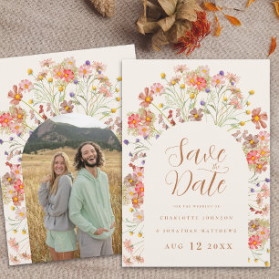 Boho Wildflower Photo Arch Wedding Save The Date